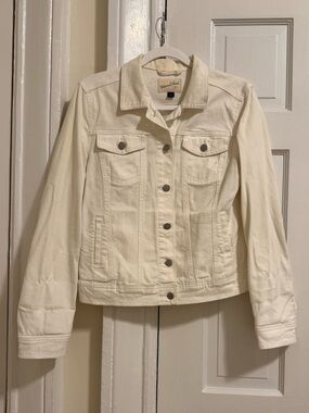 Universal Thread White Denim Trucker Jacket Ivory Jean Jacket M